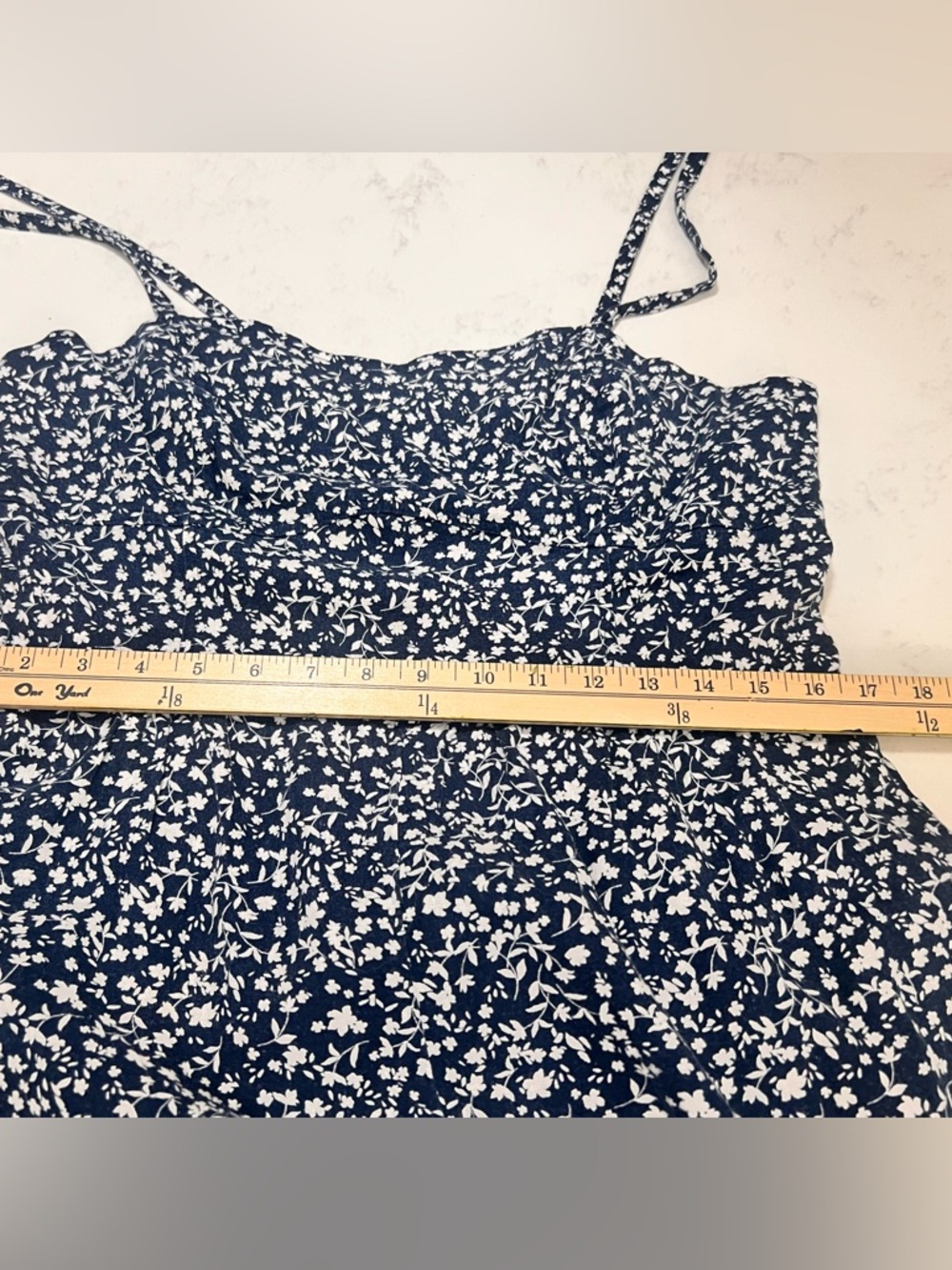 Old Navy Navy and White Floral Midi Sundress with Tie Straps - Picture 10 of 12